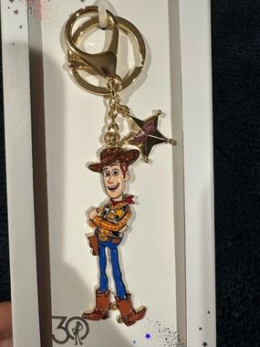 Disney Pixar Woody Toy Story Enamel Bag Charm/ keychain in Yellow, Blue & Brown
